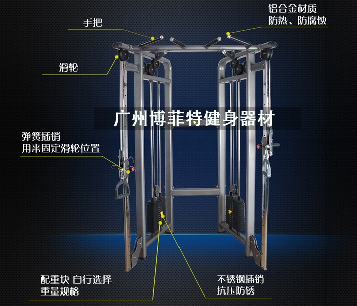 小飞鸟史密斯组合健身器材 十字夹胸深蹲卧推多功能训练器
